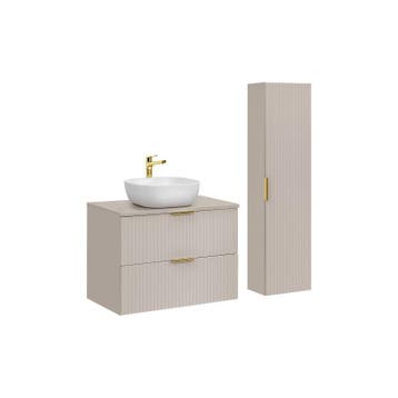 Badkamermeubel Polaris Uno Beige 80CM (Badkamermeubels), Ophalen of Verzenden, Nieuw
