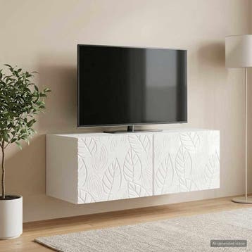 vidaXL Wandbeugel TV-kast 78,5 x 31 cm Hoogglans Wit Bewerkt, Huis en Inrichting, Kasten | Televisiemeubels, Minder dan 50 cm