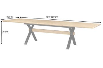 GIANT eettafel 180-300 cm, uitschuifbaar, natuurlijke, Ophalen of Verzenden, Nieuw