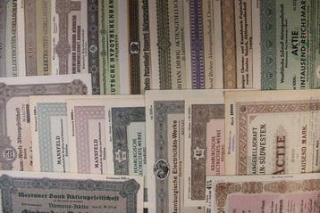 Het Duitse Rijk. Aktien von verschiedenen bekannten Firmen