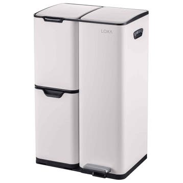 Prullenbak Cairo 60L Crème – Design Prullenbak met 3 Vakken, Verzenden, Nieuw