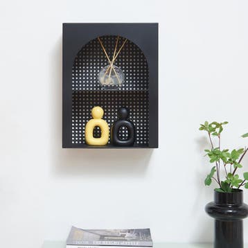 Wandrek Jäller 40x30x13 cm zwart [en.casa], Huis en Inrichting, Woonaccessoires | Wandplanken en Boekenplanken, Verzenden, Nieuw