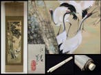 Pine Twin Cranes / Japanese Vintage Hanging Scroll KAKEJIKU