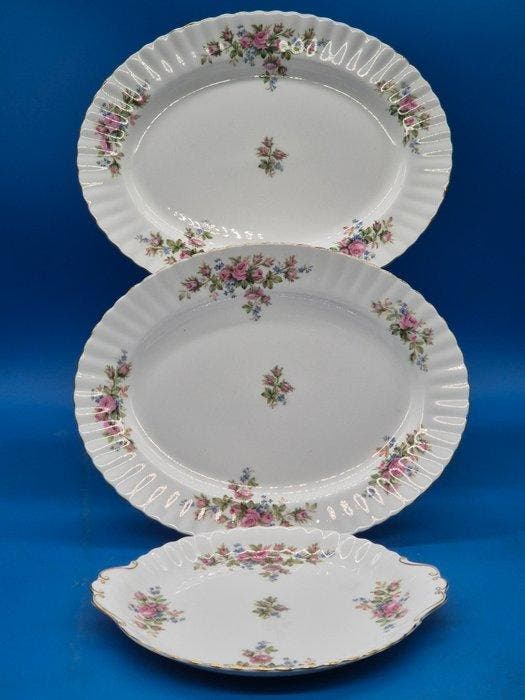 Royal Albert Moss Rose – 3 Servierplatten – Bone China mit, Antiek en Kunst, Antiek | Meubels | Tafels