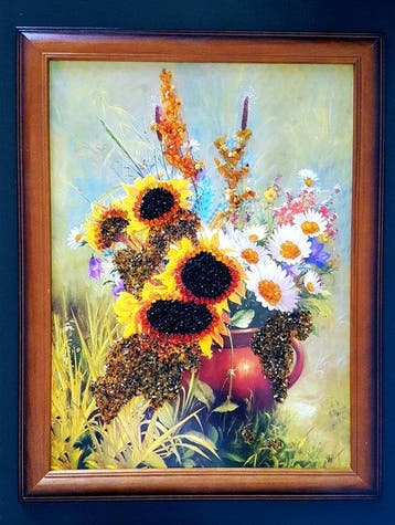 Barnsteen - Unique Baltic Amber Picture – Handcrafted Floral