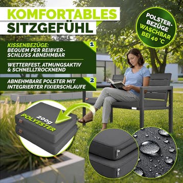 Tuinbank - Weerbestendig - 3-4 personen - 150 cm - Antraciet, Tuin en Terras, Verzenden, Zo goed als nieuw