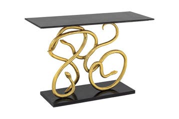 Extravagante consoletafel WILDLIFE SNAKE 115 cm zwart goud, Ophalen of Verzenden, Nieuw