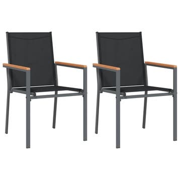 Terrasstoelen Zwart | Industrieel | 52% Korting, Tuin en Terras, Tuinstoelen, Ophalen of Verzenden, Zo goed als nieuw, Textileen