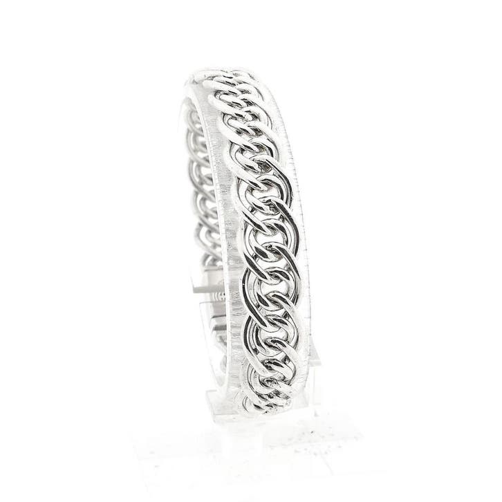 Zilveren Buddha to Buddha fantasieschakel armband; Nathal..., Sieraden, Tassen en Uiterlijk, Armbanden, Zilver, Gebruikt, Zilver
