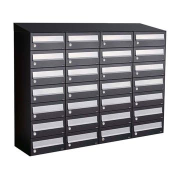 Brievenbusunit Hive set wand 4-breed, 7-hoog - zwart, Verzenden, Nieuw