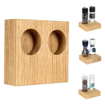 BLOC Solid - Peper en Zout Houder Eikenhout Ø 48 mm, Diepte, Nieuw in verpakking