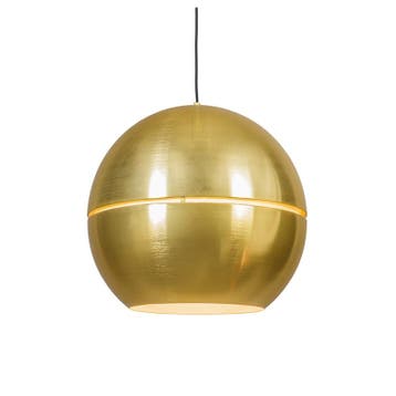 Art deco hanglamp goud bol 50cm - Slice, Huis en Inrichting, Lampen | Hanglampen, Verzenden, Nieuw, Retro