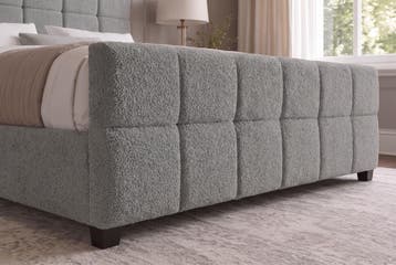Bed PRESTIGE 180x200cm met opbergruimte bouclé grijs - 48888, Huis en Inrichting, Ophalen of Verzenden, Nieuw