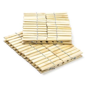 Wasknijpers | 60 stuks (Bamboe), Verzenden, Nieuw