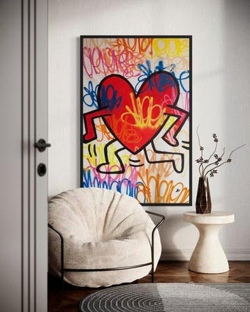 Gunnar Zyl - Running Heart / Keith Haring & Zyl XXL, Antiek en Kunst