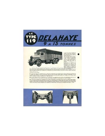 19?? DELAHAYE TYPE 119 BROCHURE FRANS, Nieuw, Author