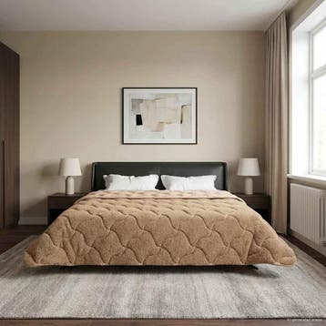 vidaXL Winter Dekbed Taupe 200 x 240 cm Microfiber en Teddy, Verzenden, Nieuw