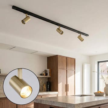 1-Fase Railverlichting Set | 100 cm | 3 Messing Spots, Ophalen of Verzenden, Nieuw