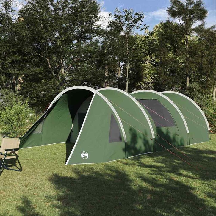 vidaXL Tunnel Tent 5-Person met dak Groen en Wit 805 x 405 x, Caravans en Kamperen, Tenten, Nieuw, tot en met 2, Verzenden