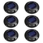 Set 6 stuks Solar Decklight Zwart Tuinverlichting, Zonne-energie, Verzenden, Minder dan 50 watt, Nieuw