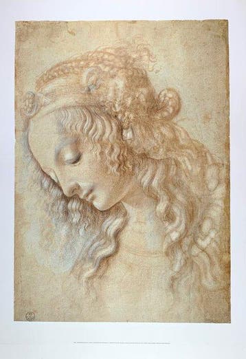 Leonardo da Vinci - Testa di Donna, Womans head - Artprint