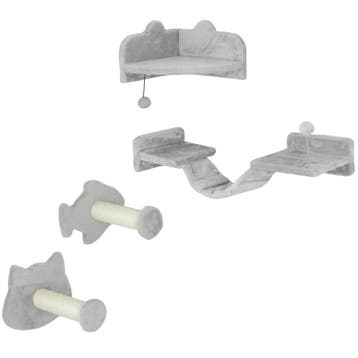 TRUUSK Katten Klimmuur Set - 4-delig Kattenmeubilair - Trede, Verzenden, Nieuw