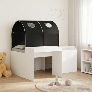 vidaXL Bed met Tunnel 3 st Wit en zwart Bewerkt hout, Huis en Inrichting, Verzenden, Nieuw, Bruin, Hout