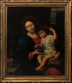 École Française (XIX) - La Madonna du Grappe de Raisin