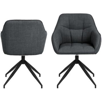 De Rebellenclub Nivala Eetkamerstoel - Donker Grijs Met Mat, Huis en Inrichting, Stoelen, Ophalen of Verzenden, Zo goed als nieuw