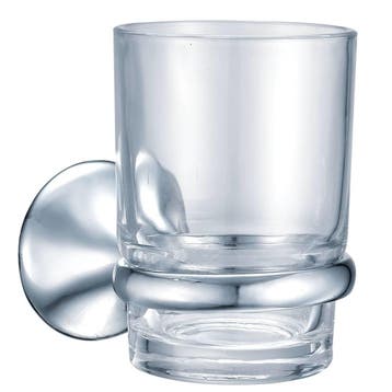Classy Bekerhouder Met Mat Glazen Beker Messing Verchroomd, Ophalen of Verzenden, Nieuw