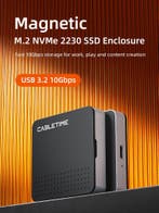 Cabletime M.2 NVMe USB-C SSD Externe behuizing – Magnetisch, Computers en Software, Harde schijven, SSD, Nieuw, Ophalen of Verzenden