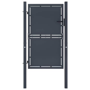 vidaXL Tuinpoort staal 100x125 cm antraciet, Verzenden, Nieuw