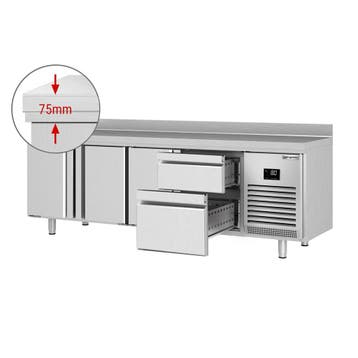 GGM Gastro | Koelwerkbank PREMIUM PLUS - 2452x600mm - met 3, Verzenden, Nieuw in verpakking, RVS Meubilair