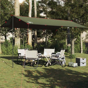 vidaXL Kampeerluifel waterdicht 506x306 cm olijfgroen, Verzenden, Nieuw, Tot en met 2
