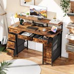 Bureau - Computertafel - Computerbureau - 120x50 cm - Bruin, Verzenden, Zo goed als nieuw