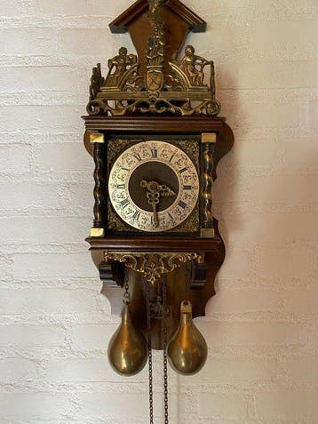 Wandklok - Antiek Messing - 1950-1960 - Zaanse klok, Antiek en Kunst