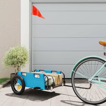 vidaXL Fietstrailer oxford stof en ijzer blauw, Verzenden, Nieuw