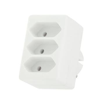 Verloopstekker | Q-link (Drieweg, 2.5 A, Wit), Verzenden, Nieuw