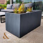 Plantenbak Fiberclay 120x56x56 cm Antraciet, Tuin en Terras, Bloembakken en Plantenbakken, Verzenden, Nieuw