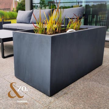 Plantenbak Fiberclay 120x56x56 cm Antraciet, Tuin en Terras, Bloembakken en Plantenbakken, Verzenden, Nieuw