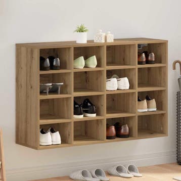 vidaXL Schoenenkast 103 x 30 x 67 cm Bewerkt hout Artisanaal, Verzenden, Nieuw
