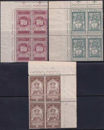 Koninkrijk Italië 1921 - Volledige Dante-serie in kwartetten, Gestempeld