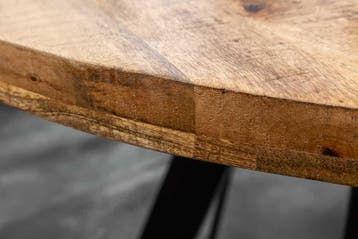 Massieve eettafel IRON CRAFT 120cm rond naturel mangohout -, Ophalen of Verzenden, Nieuw