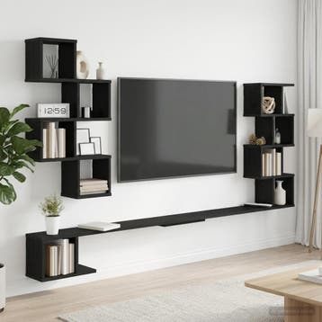 vidaXL Vaste TV Plank Zwart eiken 160 x 15 x 94 cm Bewerkt, Verzenden, Nieuw