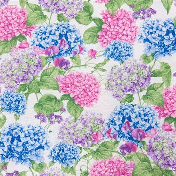 BA262 - Decoratieve Stof - Hortensias en Veldbloemen -