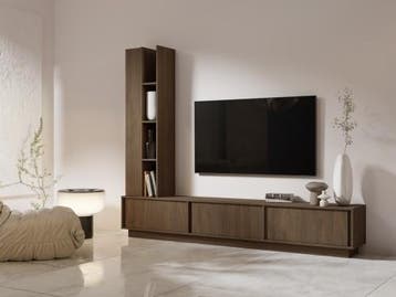 VENA TV-kast wandmeubels 230 cm – Villa walnoot, Overige materialen, Verzenden, Nieuw, 150 tot 200 cm