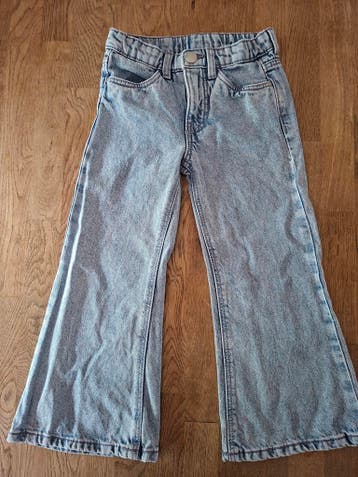 HEMA lichtblauwe bootleg jeans maat 104, Gebruikt, Hema, Meisje, Broek