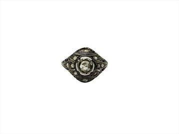 Ring - 12 kt. Witgoud Diamant (Natuurlijk) - Diamant, Nieuw
