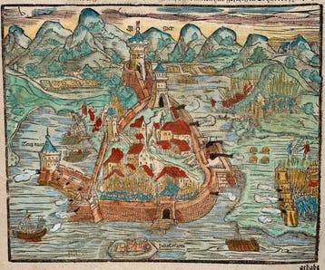 Algerije - Algier; Sebastian Münster - Algier - 1581-1600, Boeken, Atlassen en Landkaarten, Nieuw