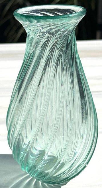 Murano - Archimede Seguso - Vaas - Rippendekor rond 1950 -
